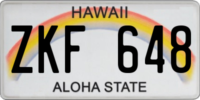HI license plate ZKF648