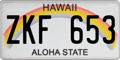 HI license plate ZKF653