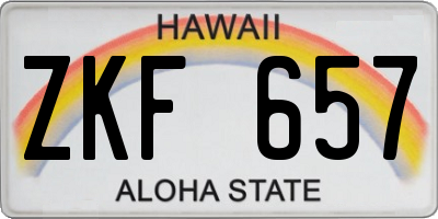 HI license plate ZKF657