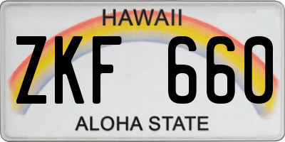 HI license plate ZKF660