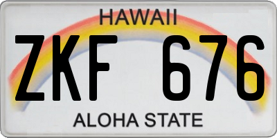 HI license plate ZKF676