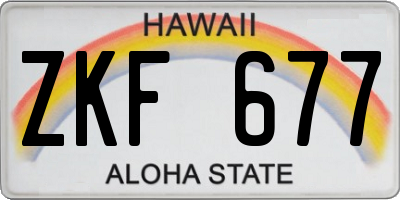 HI license plate ZKF677