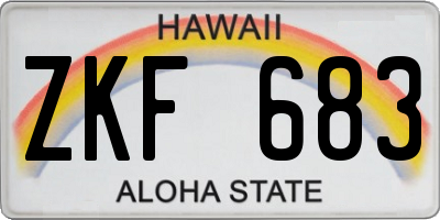 HI license plate ZKF683