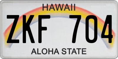 HI license plate ZKF704