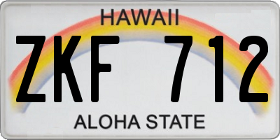 HI license plate ZKF712