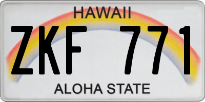 HI license plate ZKF771