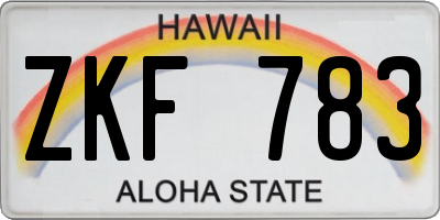 HI license plate ZKF783