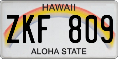 HI license plate ZKF809