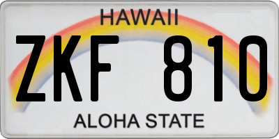 HI license plate ZKF810