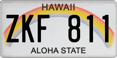 HI license plate ZKF811