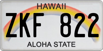 HI license plate ZKF822