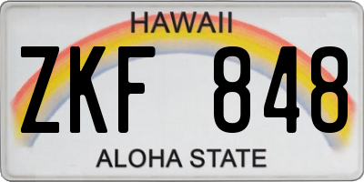 HI license plate ZKF848