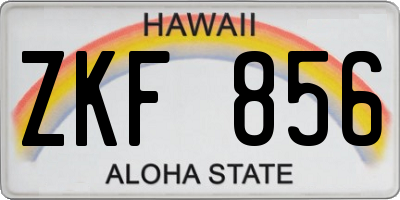 HI license plate ZKF856