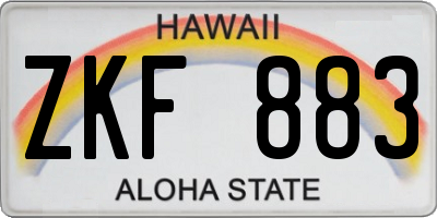 HI license plate ZKF883