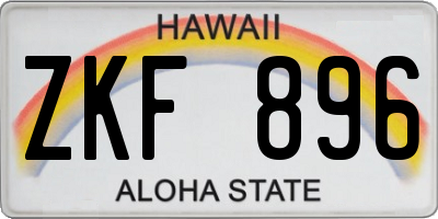HI license plate ZKF896