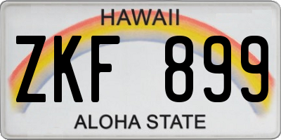 HI license plate ZKF899