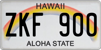 HI license plate ZKF900