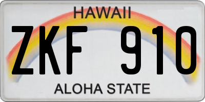 HI license plate ZKF910