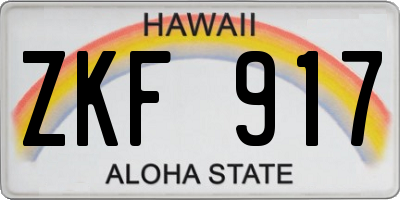 HI license plate ZKF917