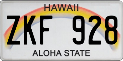 HI license plate ZKF928