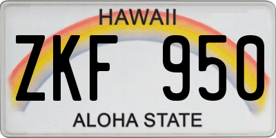 HI license plate ZKF950