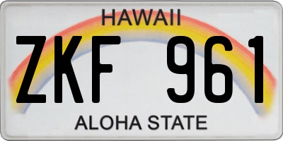 HI license plate ZKF961