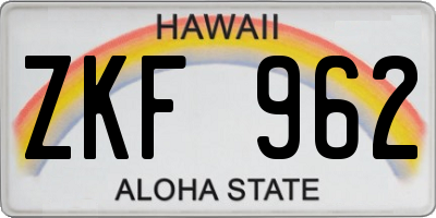 HI license plate ZKF962