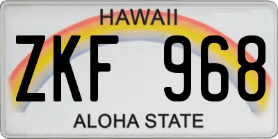 HI license plate ZKF968