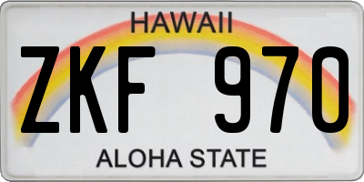 HI license plate ZKF970