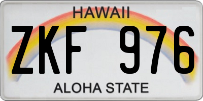 HI license plate ZKF976
