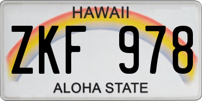 HI license plate ZKF978
