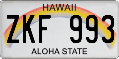 HI license plate ZKF993