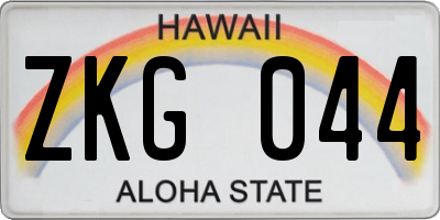 HI license plate ZKG044