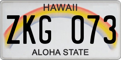 HI license plate ZKG073