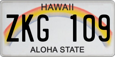 HI license plate ZKG109