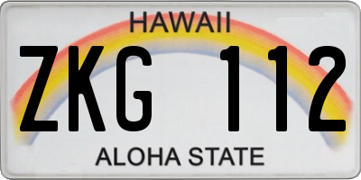 HI license plate ZKG112