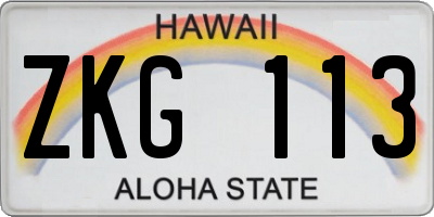 HI license plate ZKG113