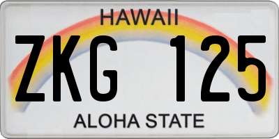HI license plate ZKG125