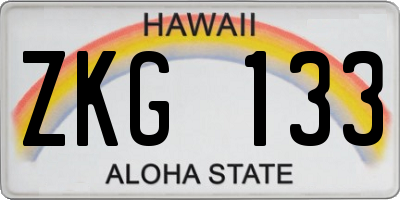 HI license plate ZKG133
