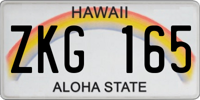 HI license plate ZKG165