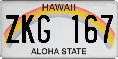 HI license plate ZKG167