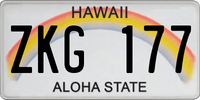 HI license plate ZKG177