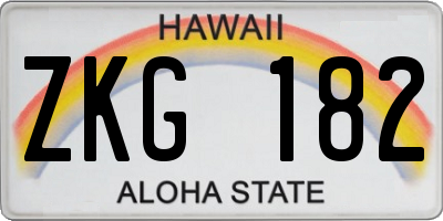 HI license plate ZKG182