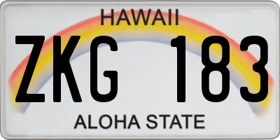 HI license plate ZKG183