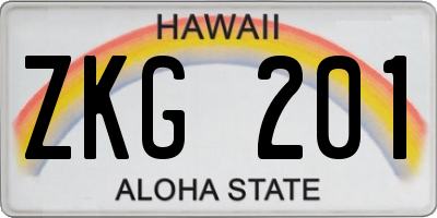 HI license plate ZKG201