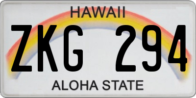 HI license plate ZKG294