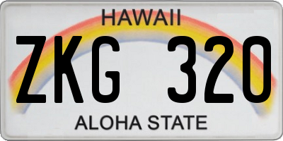 HI license plate ZKG320
