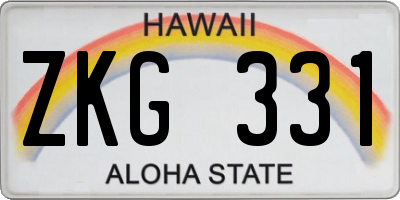 HI license plate ZKG331