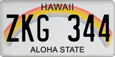 HI license plate ZKG344