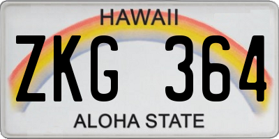 HI license plate ZKG364